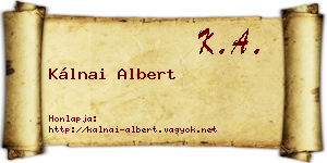 Kálnai Albert névjegykártya
